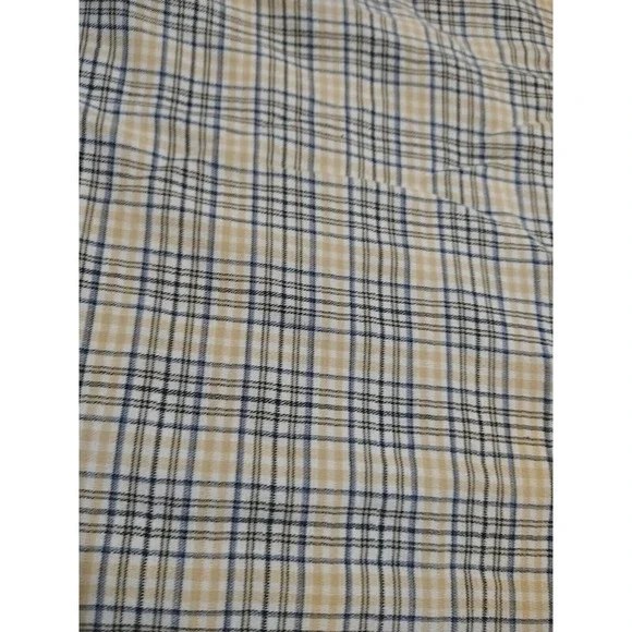 Structure Shirt Men XL Beige/Black Plaid Cotton Short Sleeve Office Nerd Dad - Picture 5 of 9